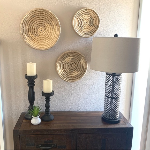 Seagrass & Bamboo Wall Basket Set - Natural - Picture 2 of 6